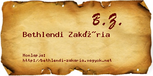 Bethlendi Zakária névjegykártya